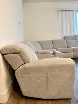 Large Power Reclining Sectional Sofa – 3 Recliners + Console