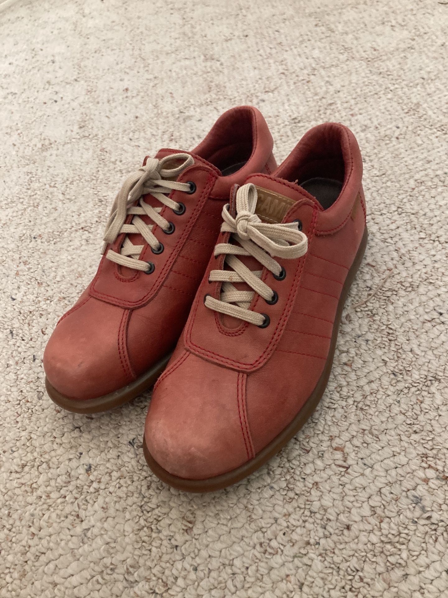 Camper Pelotas (Red Leather Oxford Sneaker For Men) 