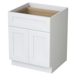 White Color Base Cabinet - 30"W x 34-1/2"H x 24"D: $363.12