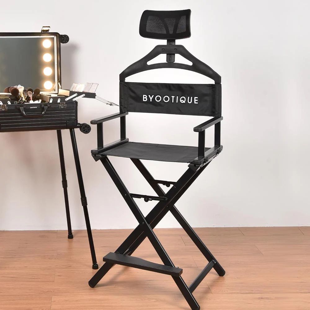 Makeup Chair Tall Directors Chair Adjust Headrest