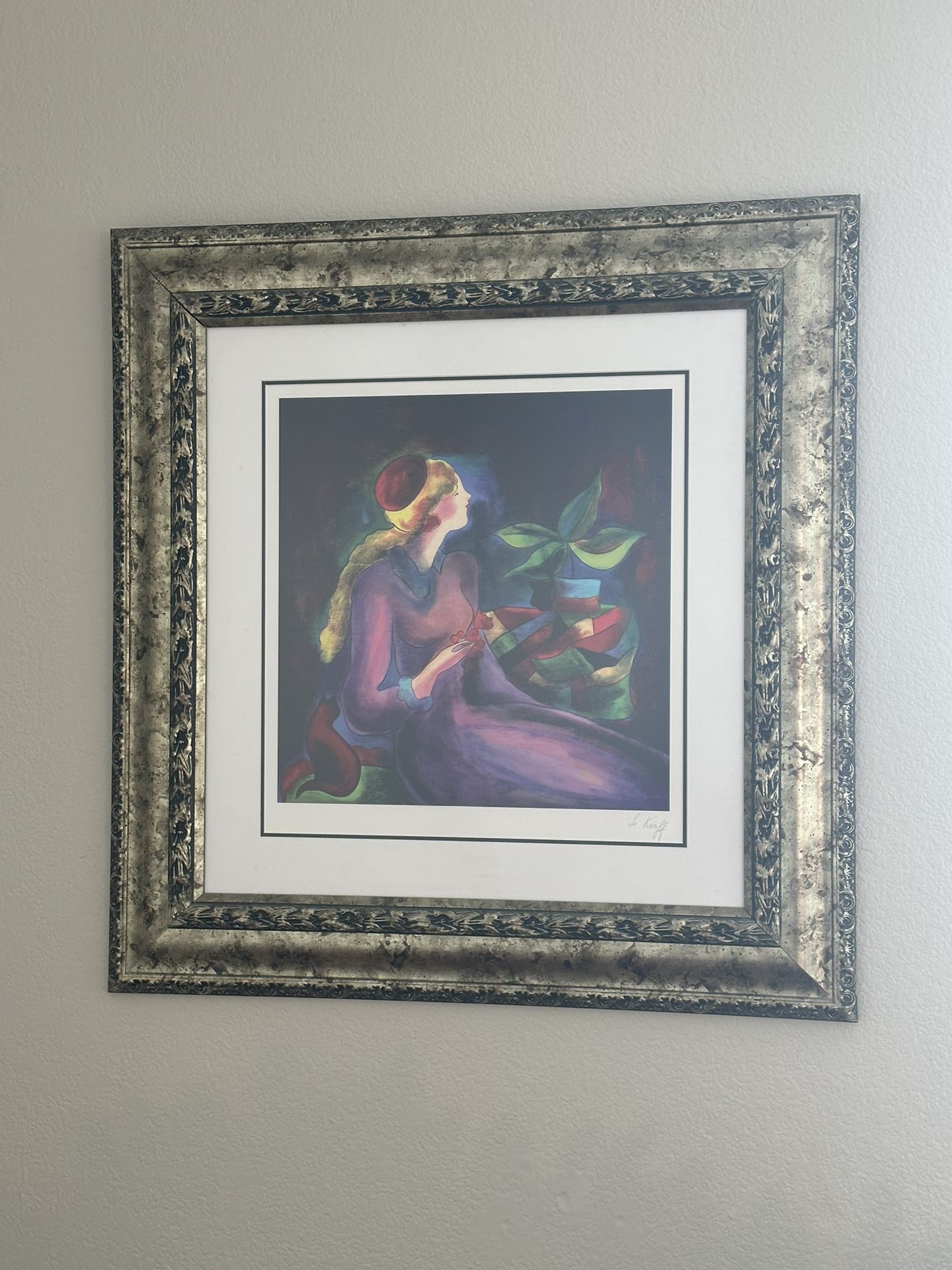 Framed & Matted LeKinf Print With Texture.