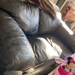Leather loveseat