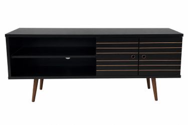 Mid-Century Modern TV Stand / Media Console - Black