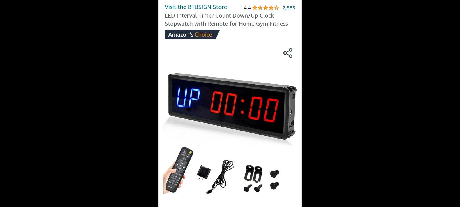 LED Interval Timer Count Down/Up Clock Stopwatch with Remote for Home Gym Fitness

