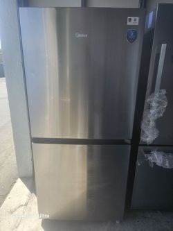 New Open Box Midea 20cu Ft Stainless Steel Convertibel To All Fridge or Freezer Refrigerator