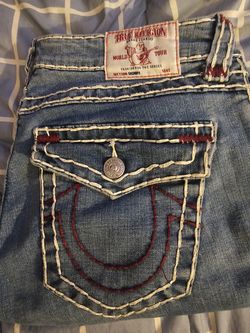 NEW Women's True Religion "Skinny" fit jeans w/Maroon & White stitching. Size 31-$200
