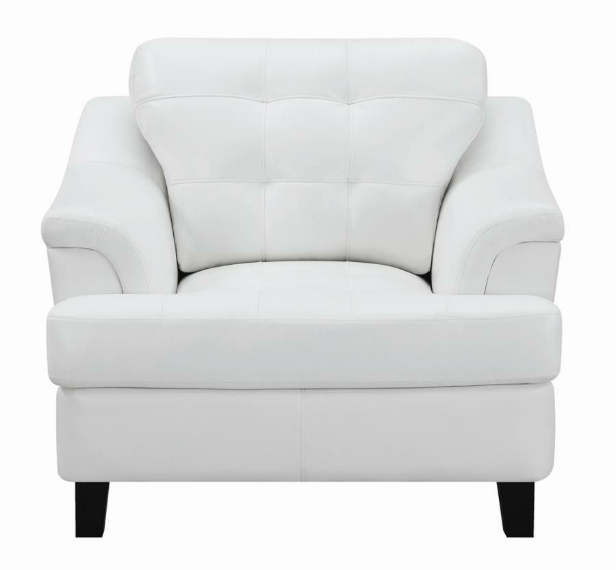 Brand New Modern Freeport Tufted White Sofa Chair
