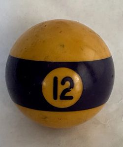 Vintage Felso Stripe #12 Ball Billards  Distressed look Collectors Replace