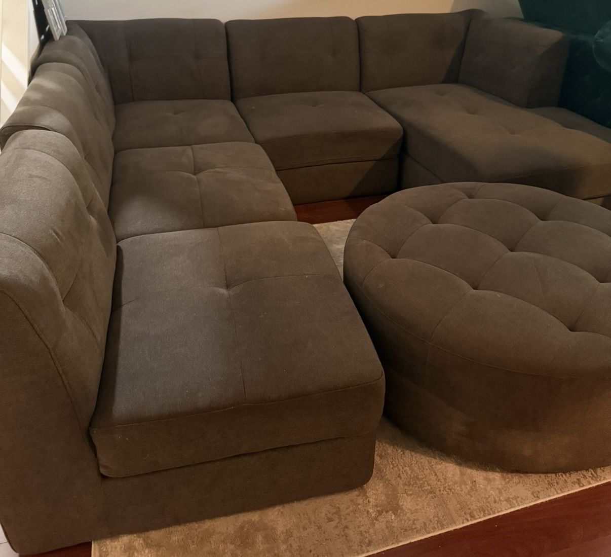 For Sell: Dark Gray Sectional Couch with Chaise & Matching Ottoman!!!