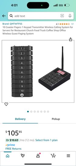 10 Coaster Pagers 1 Keypad Transmitter