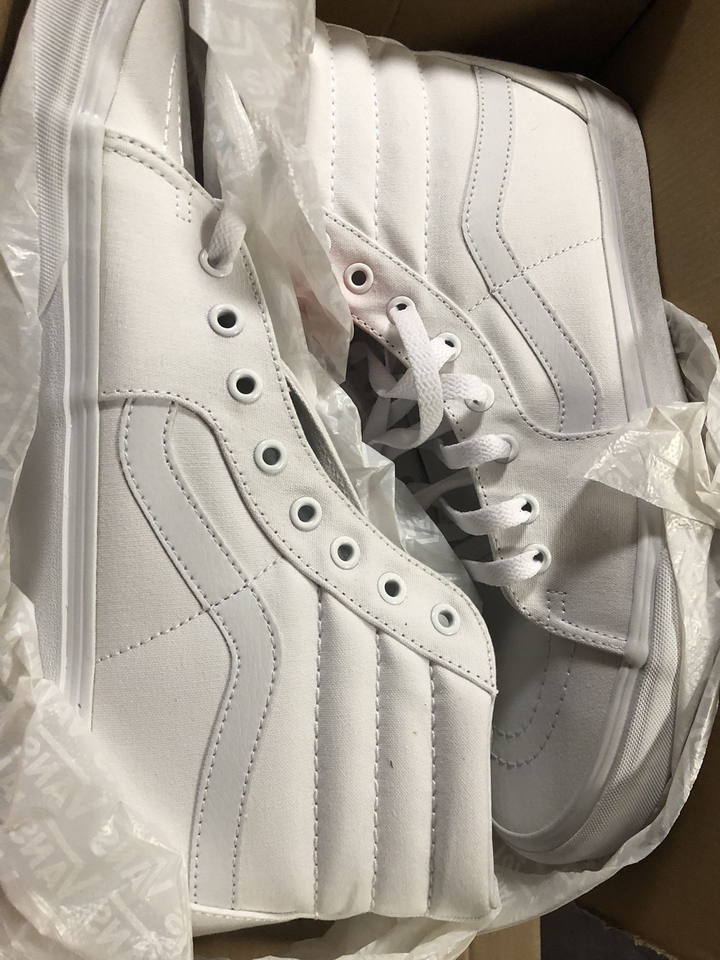 ALL WHITE Vans size 12 Brand New in box (RARE)