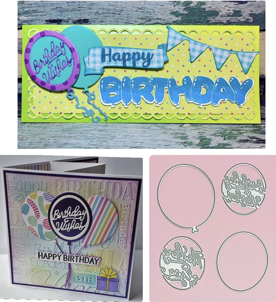 Birthday or Any Occasion NAME BRAND 4pc Interchangeable Die Cuts