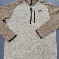 Patagonia Better Sweater Mens Large Brown 1/4 Zip Fleece Outdoor EXC