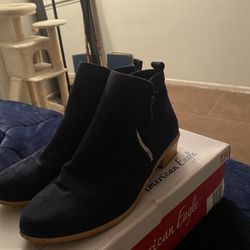 Blue Ankle Suede Boots
