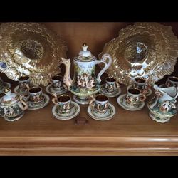 Vintage Capodimonte Italian Espresso Set