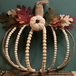 Brand New Beaded Pumpkin Wreath