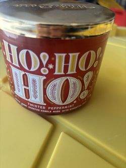 White Barn Candle Perfect For Christmas. Twisted Peppermint. Used Once. 