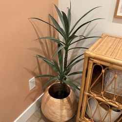Boho Pot And Fake Plant