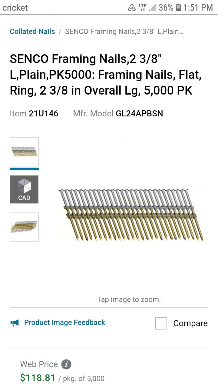 Senco Nails 20* Ring Shank