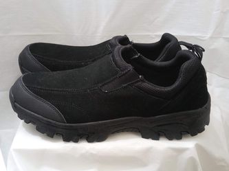 MEN'S SUEDE SLIP ON SHOES BLACK (SIZE 10)