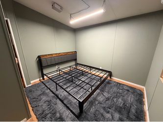 King size bed frame with built in charging station