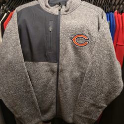 Men's Chicago Bears Antigua Heathered Black Fortune Full-Zip Jacket