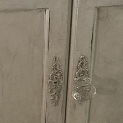 Beautiful White Distressed Armoire 