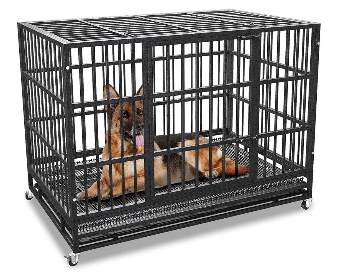 Kokotangs Heavy Duty Dog Crate Cage with Wheels 5-Star