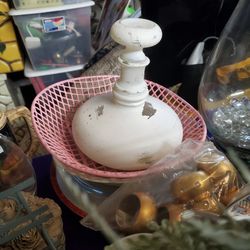 White paint on glass antique look decor