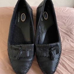 Dr.Scholl’s Womens Leather Tassel Loafers Size 8.5W DoubleAir Pillo Insoles