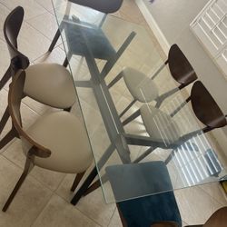 Glass Table Dining Set