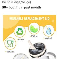 Flip Straw Leak Proof Lid Replacement for Stanley 40 oz Tumbler Quencher - 2 Pack 40 oz Reusable Spill Proof Lid Top Cover Stanley Cup Accessories wit