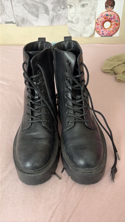 Black platform boots