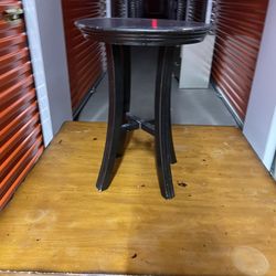 Round Accent End Table, With Espresso Finish 