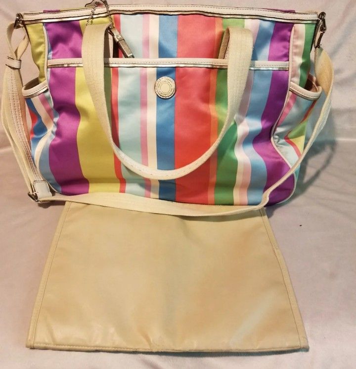 Coach 19366 Hampton Multicolored Stripped Diaper BagI