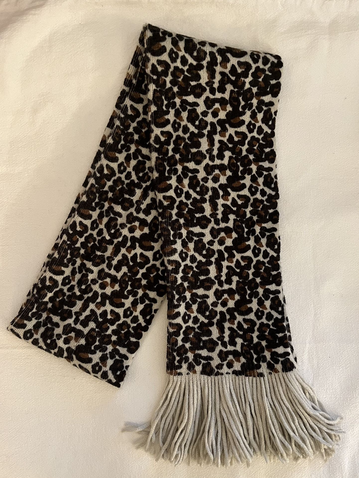 Scarf - Animal Print With Fringe