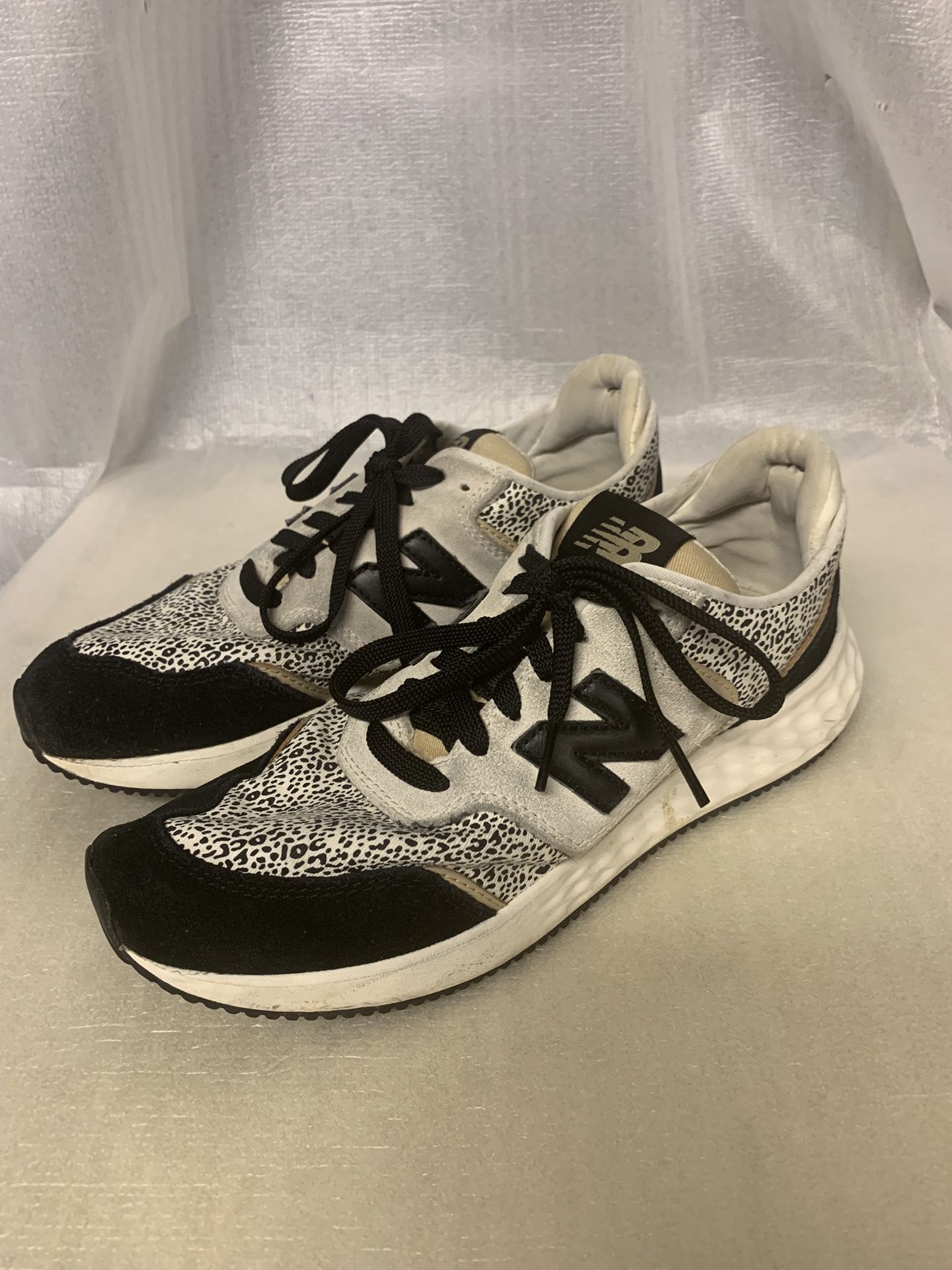 New Balance Shoes US W 9 US M 7.5 B Fresh Foam X-70 Black White Cheetah Sneakers