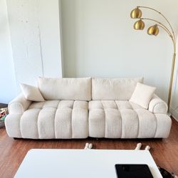 Cream Boucle Couch