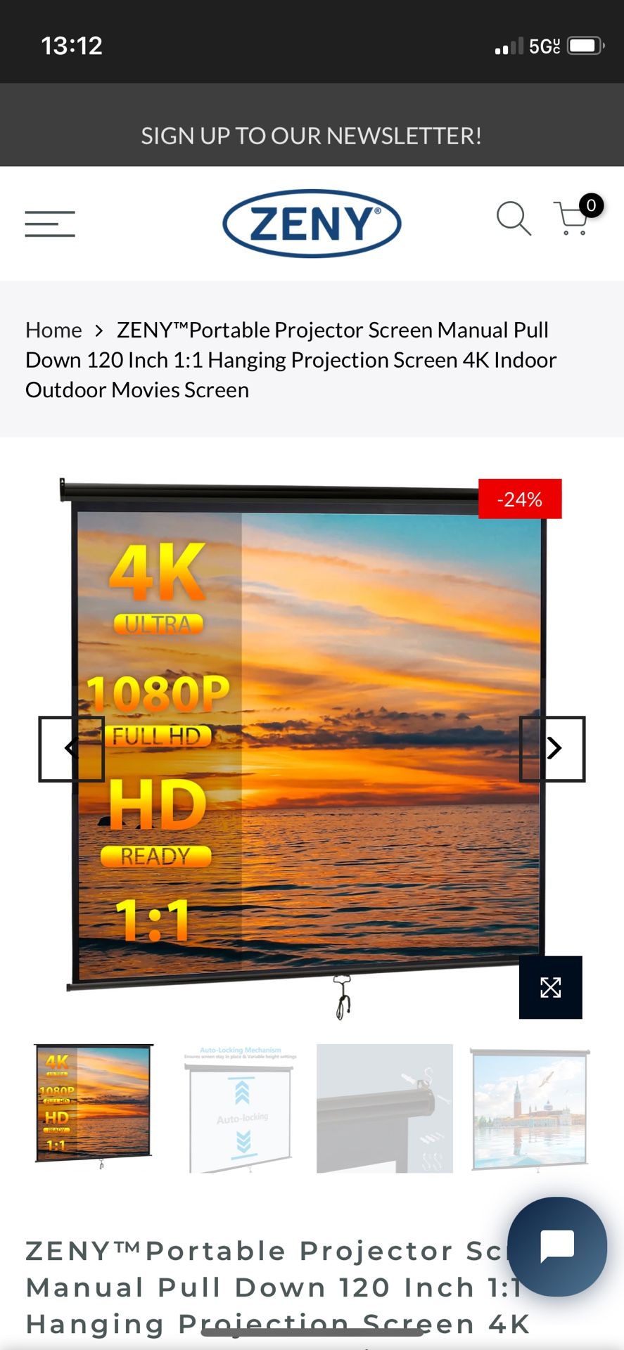 Portable Projecter Screen Manual Pull