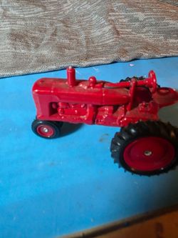 Vintage Red Die-Cast Toy Tractor