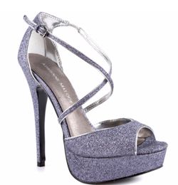 NIB Adrienne Maloof Platform Glitter Heels ~ 7.5