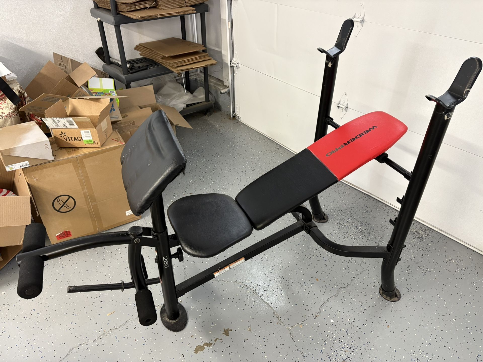 Weider Pro 265 Adjustable Weight Bench w/ Leg Extension & Curl Pad