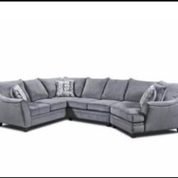3 Piece Cuddler Sectional Sofa - Charcoal Gray - Excellent/ like new condition