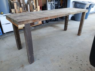 Heavy Duty Wood Work Bench Shop Table 34" Tall 7 Feet Long