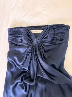 Laundry by Design Navy Silk Strapless Gown Sz 8