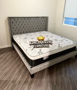 New king bed frame with mattress