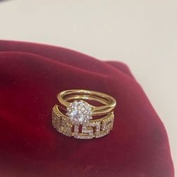 Engagement Ring Wedding Band Set 