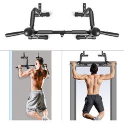 Cometofit Doorway Pull up Bar with Push Up Stands Handles Wall Mount Chin Up Bars Wall Mounted pull Up Bars for Home Gym