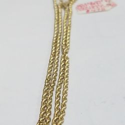 14k Yellow Gold Bolivia Rope Chain 24"in Length 2.5mm Thickness 