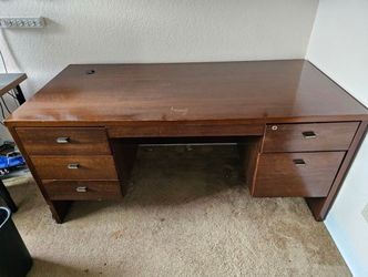 Vintage Mid-Century Modern Style BIF Executive Office Desk
